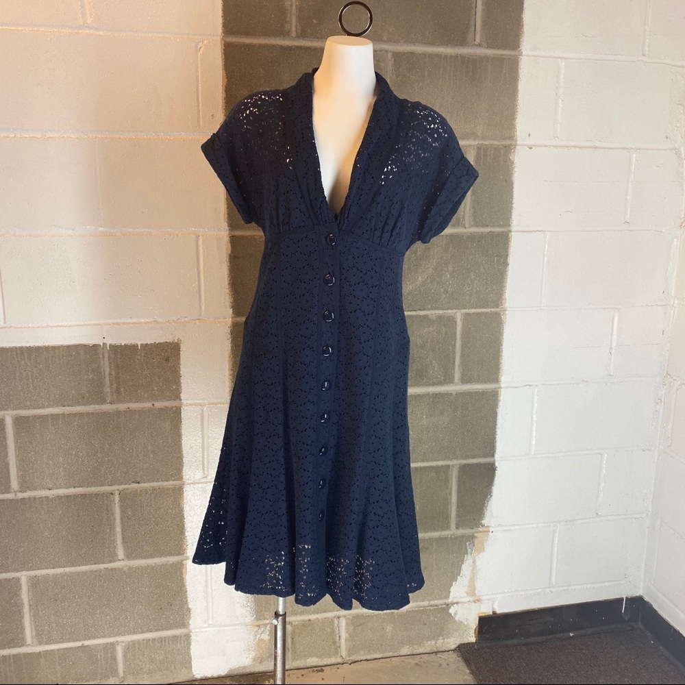 Nanette Lepore floral cotton lace dress with slip